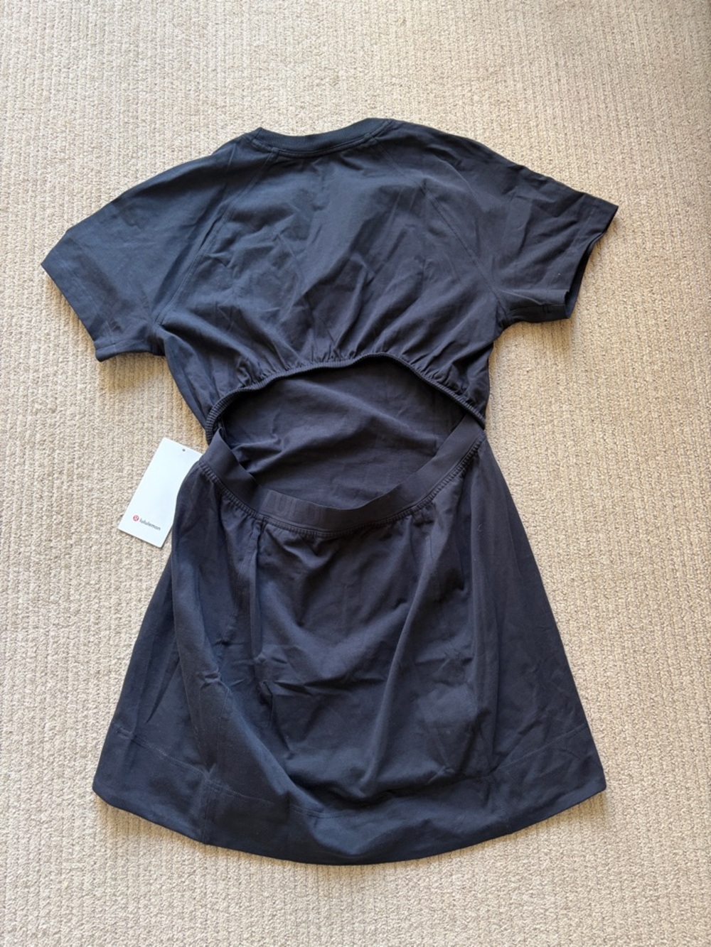 lululemon athletica Cotton Jersey Open-Back Mini Dress, Black, XL - Picture 3 of 9